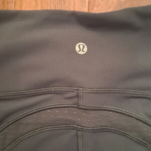 LULULEMON Uncovered Strength High-Rise Crops in the color Graphite Grey.